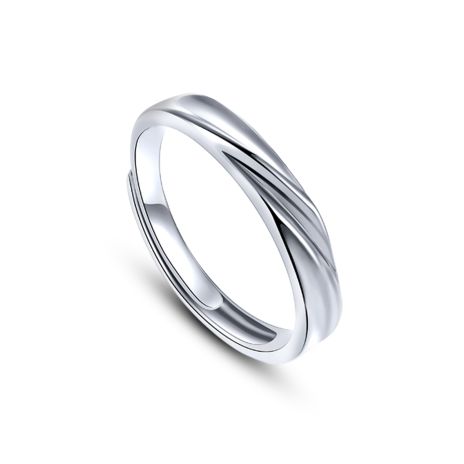 Woven Love 925 Sterling Silver Plated Platinum Open Ring for Men